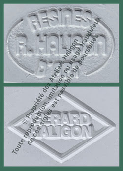 Exemple de cachet Haligon, reproduction passible de poursuites